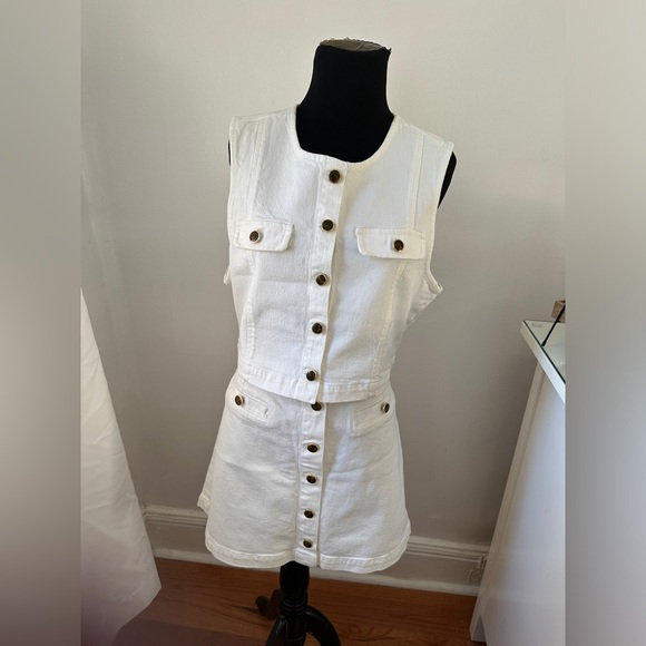 Reformation Cher white Denim Two Piece Set size 12 - Picture 8 of 8